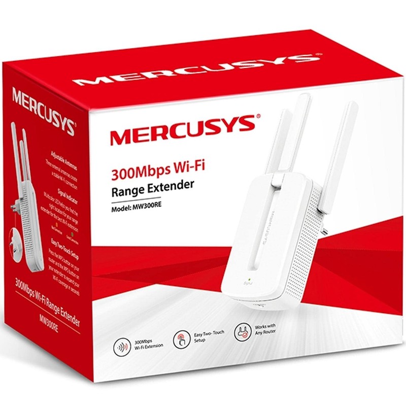 MERCUSYS MW300RE, 300Mbps, Repetidor Wireless WiFi, 2.4GHz, 3 x Antenas