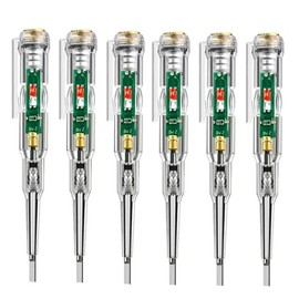 6Pack Voltage Tester, AC Voltage Detector Pen,70-250V Circuit Tester Electric Screwdriver Induction Voltage Detector Pen