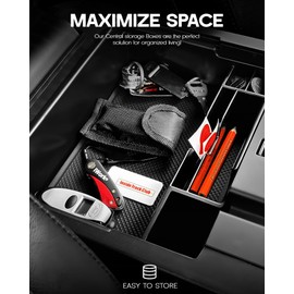 Rogierra for Ford Explorer 2020-2023 Car Center Console Organizer Tray Center Armrest Console Storage Box Insert Tray for Ford Explorer Accessories, black