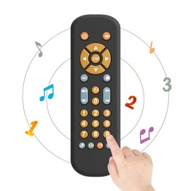 KOESMG Baby TV Remote Control Toy with Light and Sound, Early Educational Music Toy with English/French/Spanish, Toy Gift for 6 Months+