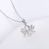 925 Sterling Silver Inspirational Om Lotus Flower Pendant Necklace for