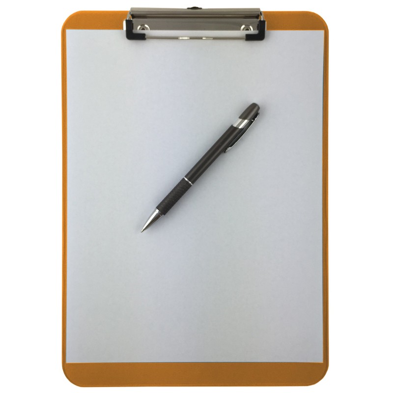 Trade Quest Plastic Clipboard Transparent Color Letter Size Low Profile