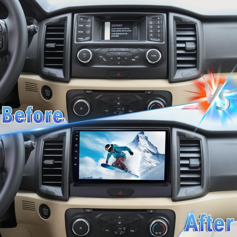 Slakerbe Android 14 Double Din Car Radio Compatible with Ford