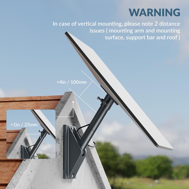 Starlink Gen 3 Mount Kit, Heavy-Duty Aluminum Roof/Wall Mount Accessories