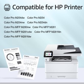 greencycle 202A Compatible toner Cartridge Replacement for HP 202A CF500A to Use with Color Laserjet Pro MFP M281fdw M281cdw M254dw M254nw M281fdn M254dn M280nw M254 M281 Printer (Black, 6-Pack)