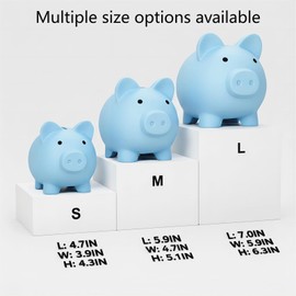 Piggy Bank for Sbrvaniy Piggy Coin Banks for Boys and Girls My First Unbreakable Plastic Money Bank S/M/L Size Decoration Savings Christmas, Easter, Birthday Gift