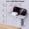Multi Plug Outlet, Wall Outlet Extender with Night Light and