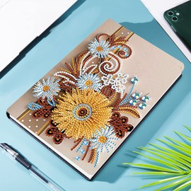 DCIDBEI DIY A5 Blank Notebooks Diamond Painting Notebook Kids Flowers Embroidery Cross Stitch School Stationery Diary Girls Sketchbook A5 Sketchbook Birthday Boys Gift