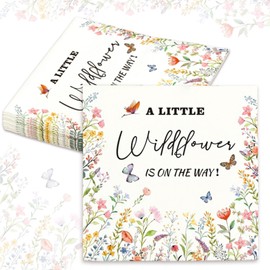 JeVenis 24 PCS Wildflower Napkins Floral Napkins Flower Butterfly Tea Party Wildflower Party Decorations for Baby Shower