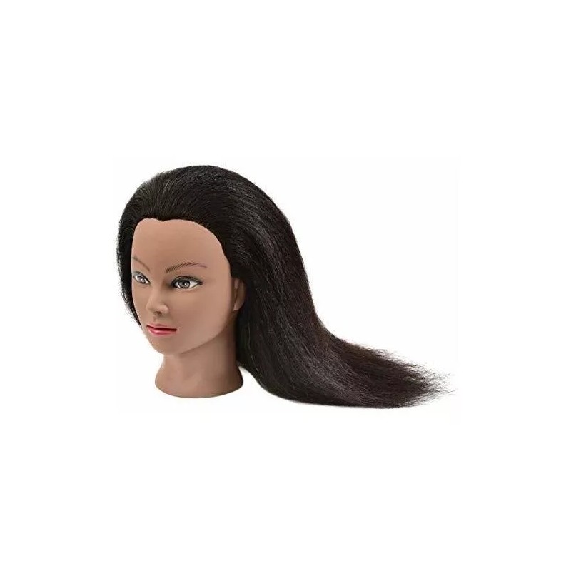 RONGXIHAIR Maniqui Cabeza Cabello Natural Negro 55 Cm Rongxihair