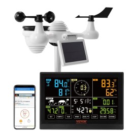 DB Wholesale 7-in-1 Wi-Fi Weather Station 7.5 in Color Display Smart Home Indoor & Outdoor Weather Station with Solar PowerDefault: Default