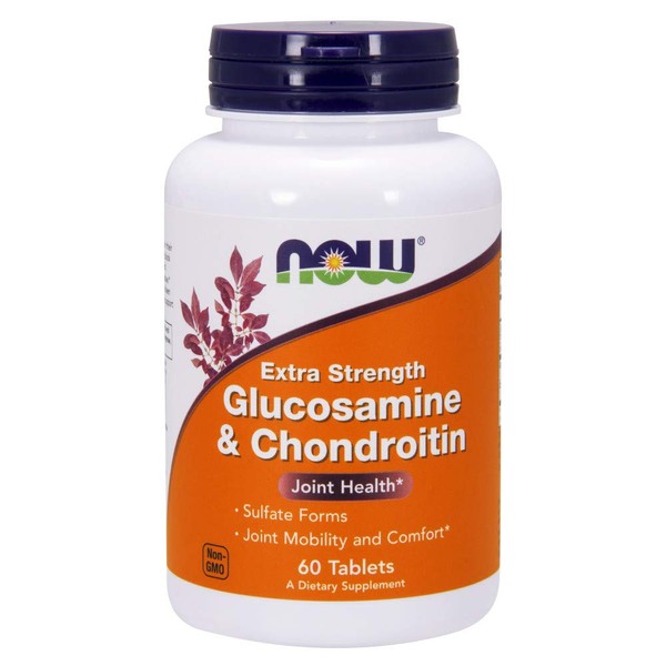 NOW Supplements, Glucosamine & Chondroitin Extra Strength, Sulfate Forms, 60 Tablets