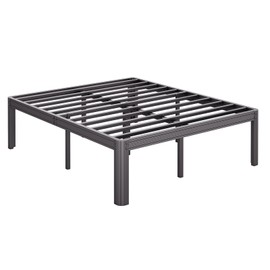 Askeld Queen Bed Frames, 18 Inch High Bedframe No Box Spring Needed, Heavy Duty Steel Slats Platform Mattress Base, 4500lbs Weight Capacity Reinforced Metal Frame, Noise-Free, Easy Assembly, Black