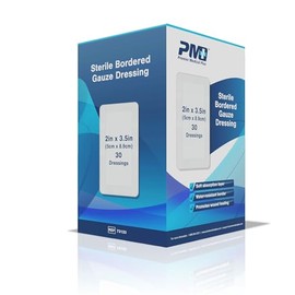 Premier Medical Plus Sterile Bordered Gauze Wound Care Dressing 2X 3.5 Box of 30 (Small)