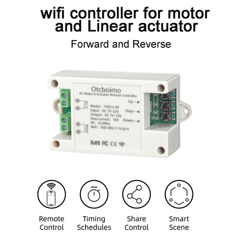 WiFi Smart Electric Linear Actuator Motor Controller, DC12V 24V 32V,