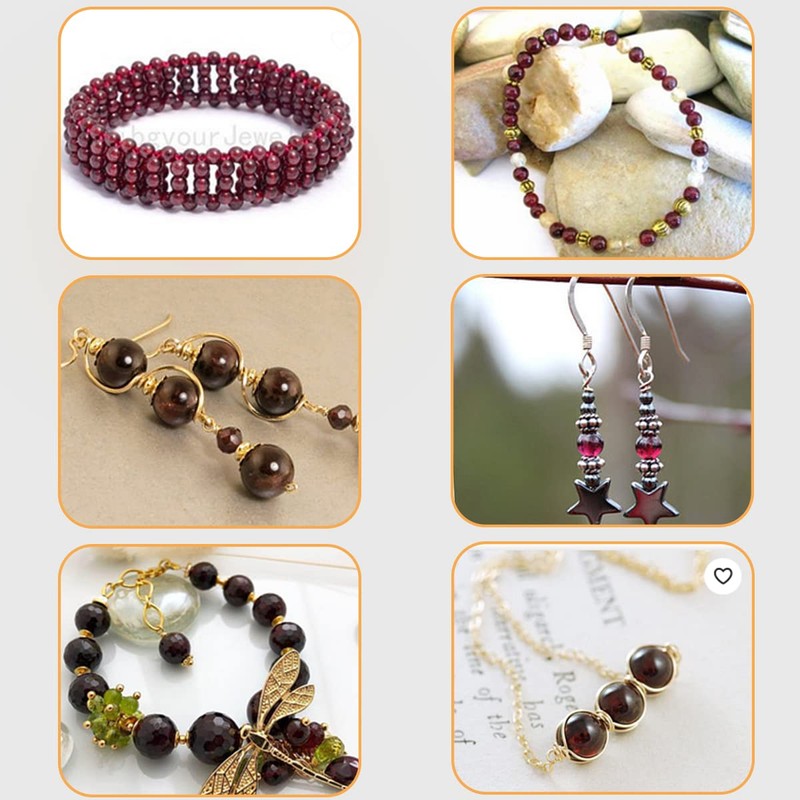 GEM-inside Garnet Gemstone Loose Beads 8mm Natural AAA Red Round