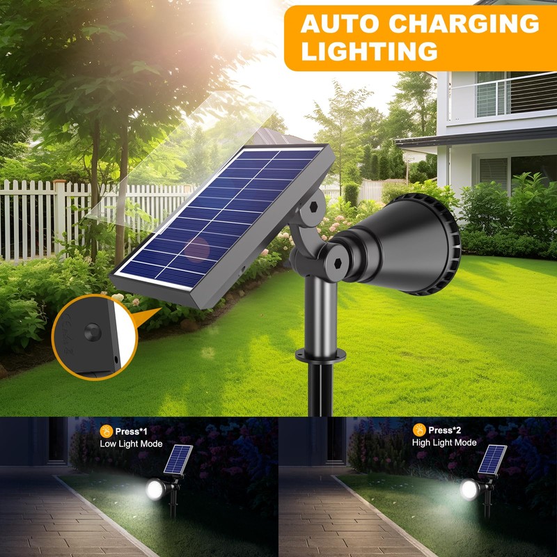 APOMAO Solar Lights Outdoor Waterproof, 36 LEDs 1000LM Adjustable Solar