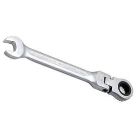 Fxionicon 15 mm Matte Ratchet Spanner, Flexible Head Ratcheting Combination Wrench, Nickel Plated Medium Carbon Steel Open End Spanner Metric