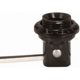 Satco 90-1556 - Phenolic Candelabra Socket with 1.25 in. Shoulder and Ring - 8 in. Wire Leads