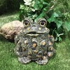 SUNGUARD Whimsical Toad Hollow Tall Stretch Large Garden Frog Statues-Natural