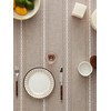 ZeeMart Hemstitched Embroidery Striped Boho Tablecloth 54x54 Inch Taupe, Heavy