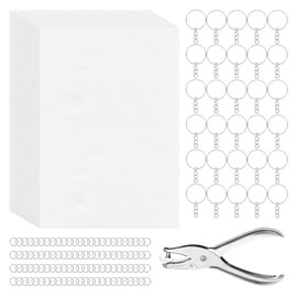 WISYOK 161Pcs Shrinky Film Kit, Shrink Plastic Sheets kit with 30Pcs Shrinky Paper, 30Pcs Keychains and 100Pcs Open Iron Ring for DIY, Crafts Ornament and Gifts