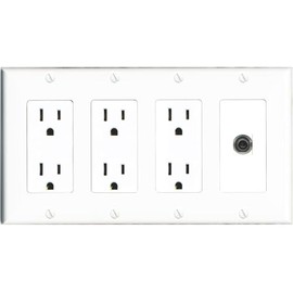 RiteAV 3-5MM Wall Plate 4 Gang with 3 x 15A Duplex Power Outlets