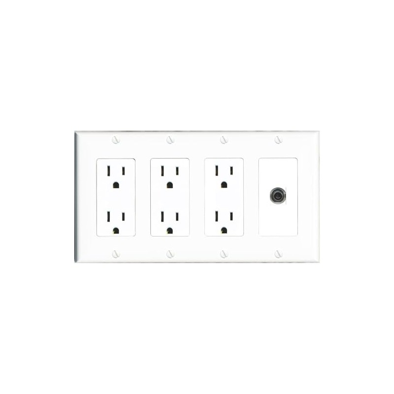 RiteAV 3-5MM Wall Plate 4 Gang with 3 x 15A
