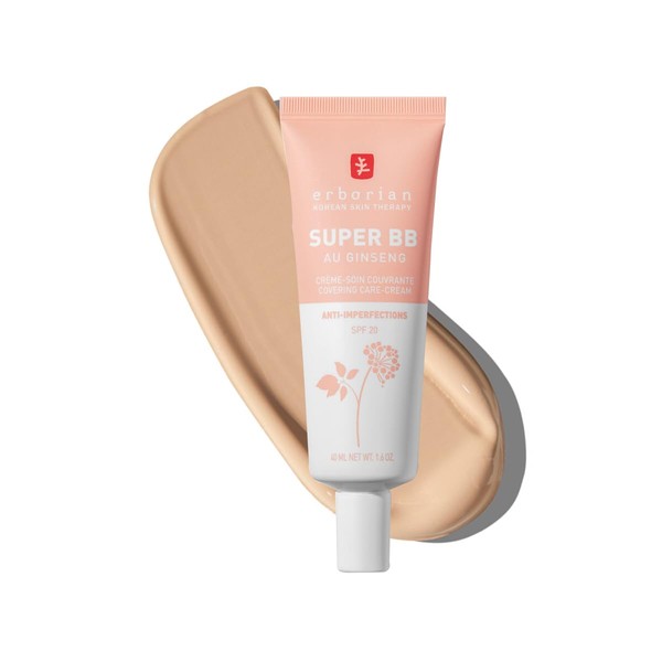 Erborian Super BB Cream with Ginseng - Full coverage BB cream for acne prone skin - Clair 40ML