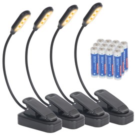 Hilngav 4 Pack Reading Light with 3 Color Temperature, 6 LED Book Clip Lamp for Reading in Bed, Easily Clip on to a Small Mini Lightweight Book for Read Kids