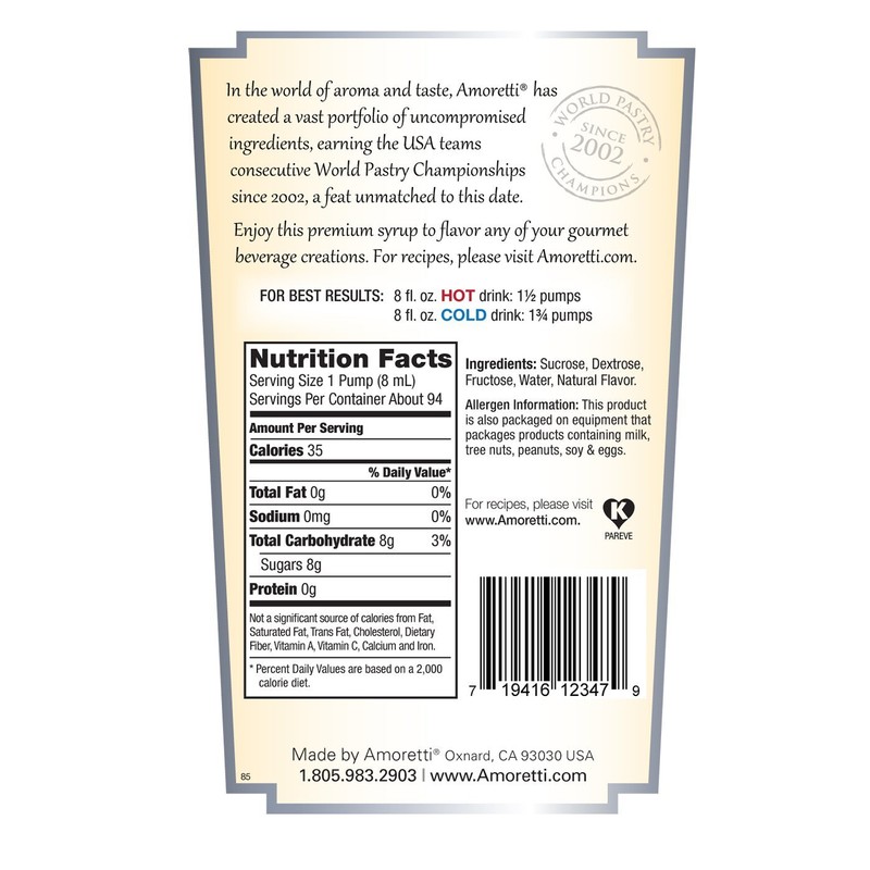 Amoretti Premium Syrup, Honeydew Melon, 25.4 Fl Oz (Pack of