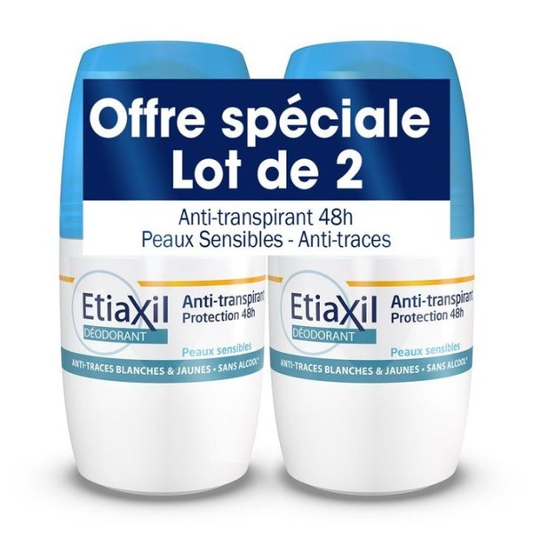Etiaxil Déodorant Roll On Anti Transpirant 48h, Set of 2 boxes