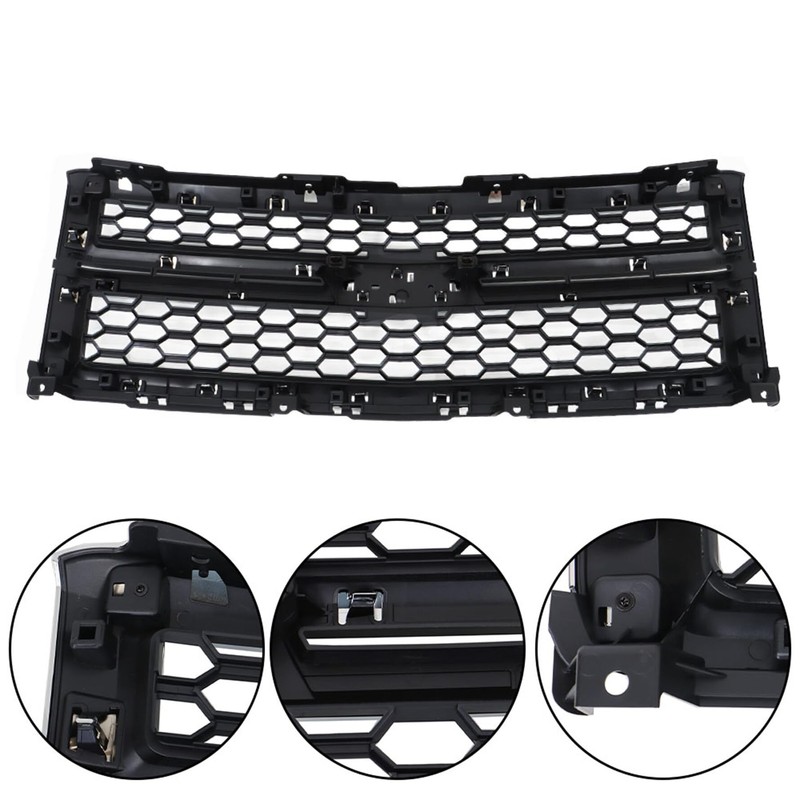 munirater Chrome Front Bumper Honeycomb Grille Replacement for 2014-2015 Silverado