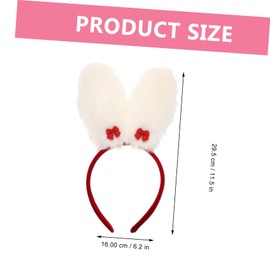 Healeved 2pcs Plush Bunny Ear Headbands for Women Comfortable Soft Hair Bands with Adorable Rabbit Ears Design Party Headband Decor for Easter Christmas Valentines Day Makeup and Costume