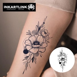 Temporary Tattoo, 2 Sheets Delicate Floral Arm Stickers