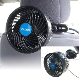 K-FAN04 Car Fan, Angle Adjustment, 12 V, Car Cigar, Air Flow Adjustment, Circulator, Circulator, Rear, Suction Cup Stand, Windshield, Rear Seat