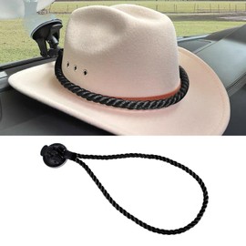 Hirificing Cowboy Hat Holder Mounts for Truck Car, Vehicle Hard Hat Storage Rack Hanger for Dashboard Wall Seat Windshield with Suction Cup and Handmade Rope to Fix & Keep Hat Shape (Black)