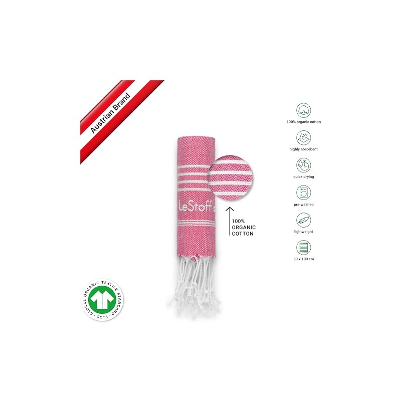 LeStoff Premium Hammam Towel - 100% Organic Cotton - Pre-washed