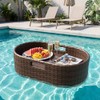 Devoko Floating Pool Tray Large PE Rattan Pool Serving Bar,