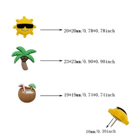 30 pcs Cute Push Pin Coconut Palm Sun Decoration Thumbtacks for Fixing Photos, Bulletin Board Cork Boards Memo Map Note Office Organization or Home(Sun)