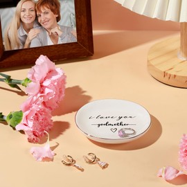 Godmother Gifts -I Love You Godmother - Jewelry Dish Ring Tray Godmother Proposal Gift, Godmom Proposal Birthday Mother's Day for Godmother, Godmother Gifts from Godchild