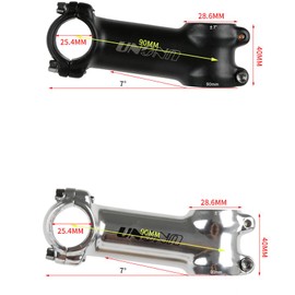 Bicycle Stem 25.4mm x 28.6mm 7° 17° 35° 60-135mm Sand/Glossy Ultra Light Stem 7° 17° 35° (17° 120mm, Black Sand)