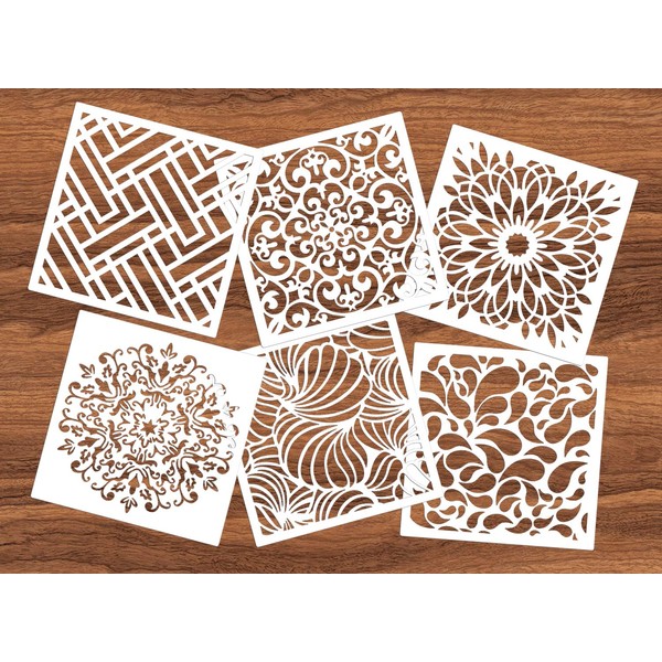 Reusable Mandala Floor Stencil Set of 6 (6 x 6