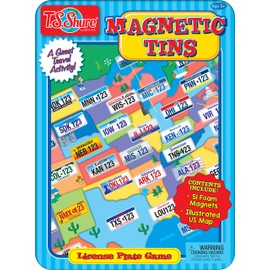 Bendon TS Shure License Plate Games Magnetic Activity Tin with Foam Magnet Sheet 50519