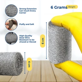 HOMESHOPA Steel Wool Scouring Rolls, 96 Pack Wire Wool Mice Pads, Grade 0, Steel Wool Cleaning Pads for Cleaning, Polishing, Home and Kitchen, Multi-Purpose for Washing Up Pots, Pans, Glass, Metal, 6g