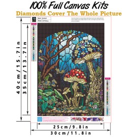 Lonmo Art Diamond Painting Set für Erwachsene,Pilz Diamond Painting Kits,5D Diamant Malerei für Geschenk Home Wall Decor (30X40CM)