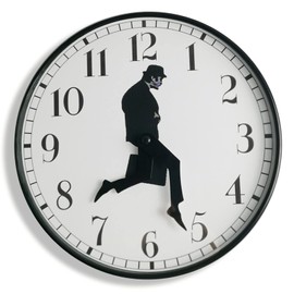 TANKRIN - Reloj de Pared del Ministerio de Tontos Paseos, Reloj de Pared Tonto, un Interesante Reloj de Pared para recámara, Cocina, Sala de Estar, Regalos de decoración del hogar (Negro)