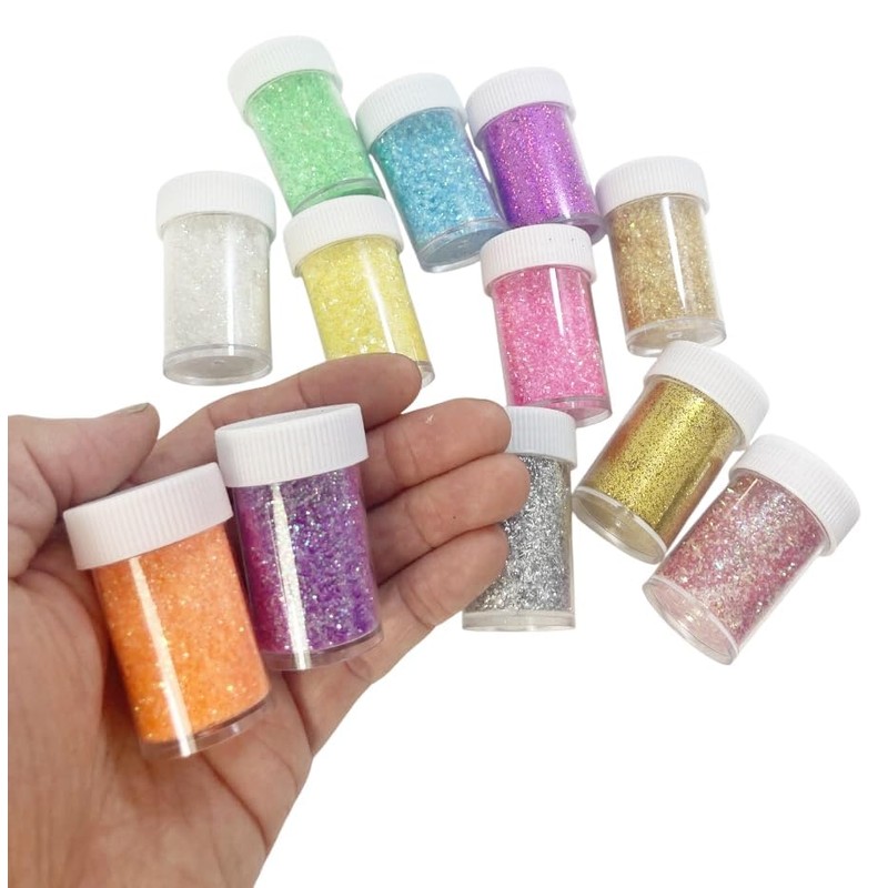 12 Colors Bottle Neon Glitter Glitter Powder for Nail Art