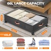 Under Bed Storage with Wheels,2-Pack Under Bed Storage Containers with