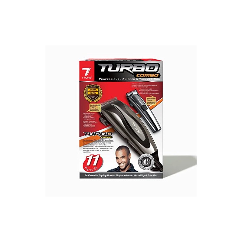 Tyche Turbo Hair Clipper and Trimmer Combo 11 Piece Kit